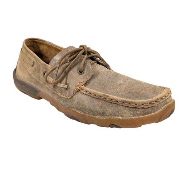 Twisted X Boat Shoe Driving Moccasins GUC $120 Size 9M S3064 - Picture 3 of 11